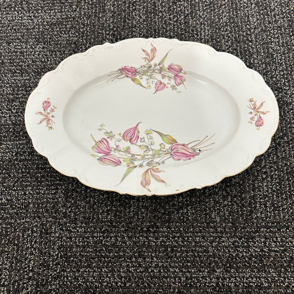 Bohemian Fine China Czechoslovakia Oval Plate 14”